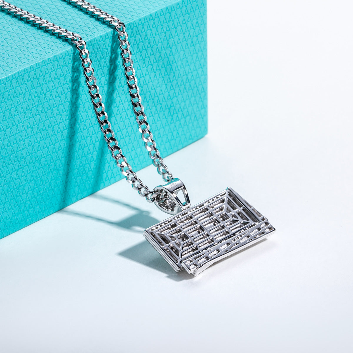 S925 Silver Moissanite Hip Hop Dollar Pendan
