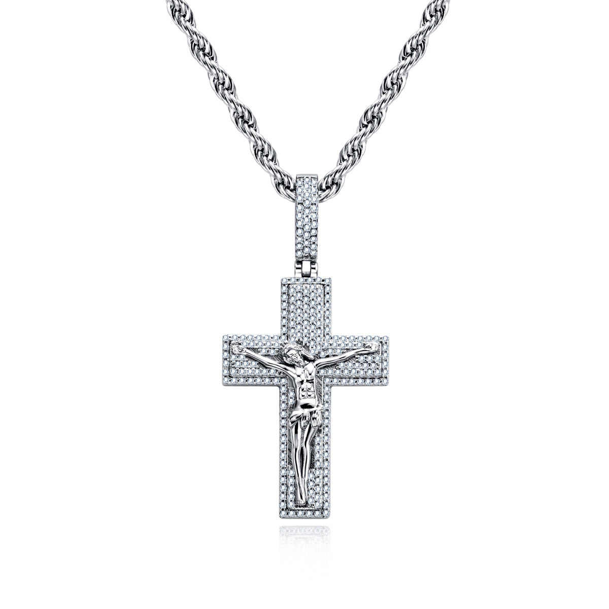 S925 Silver Moissanite Cross Pendant