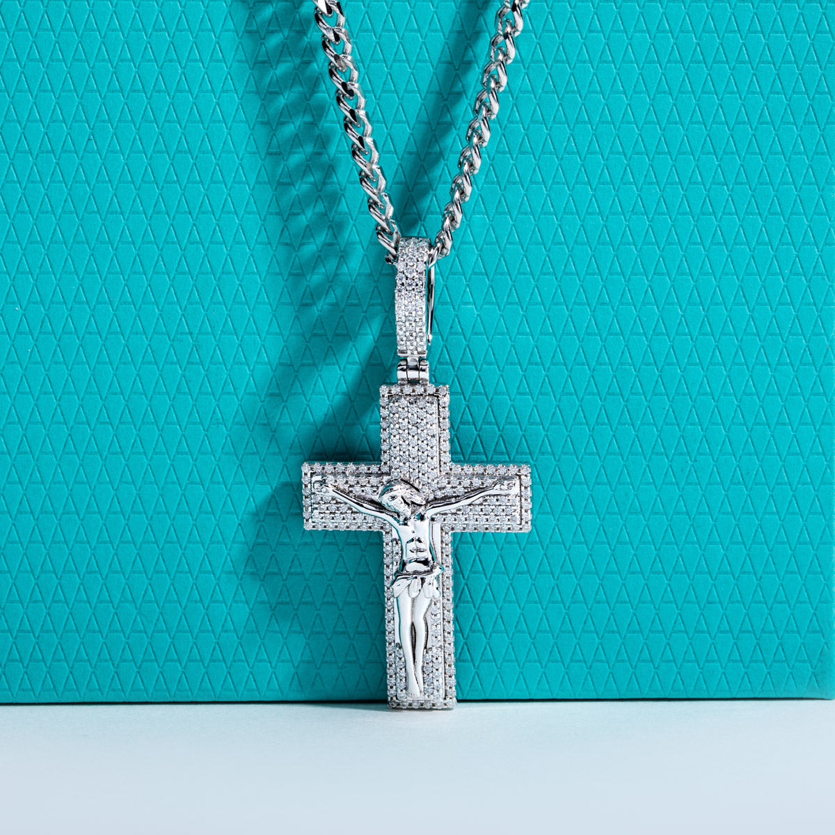 S925 Silver Moissanite Cross Pendant