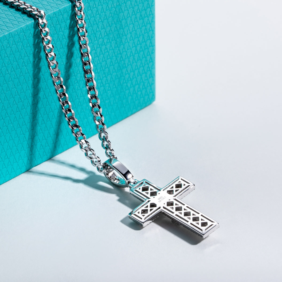 S925 Silver Moissanite Cross Pendant
