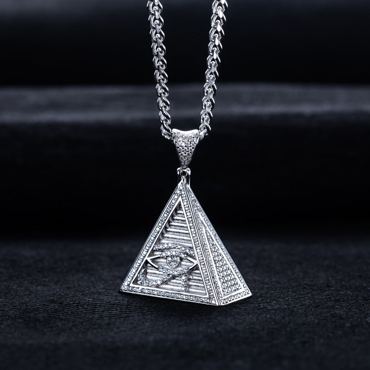 S925 Silver Moissanite Eye of Horus Pendant