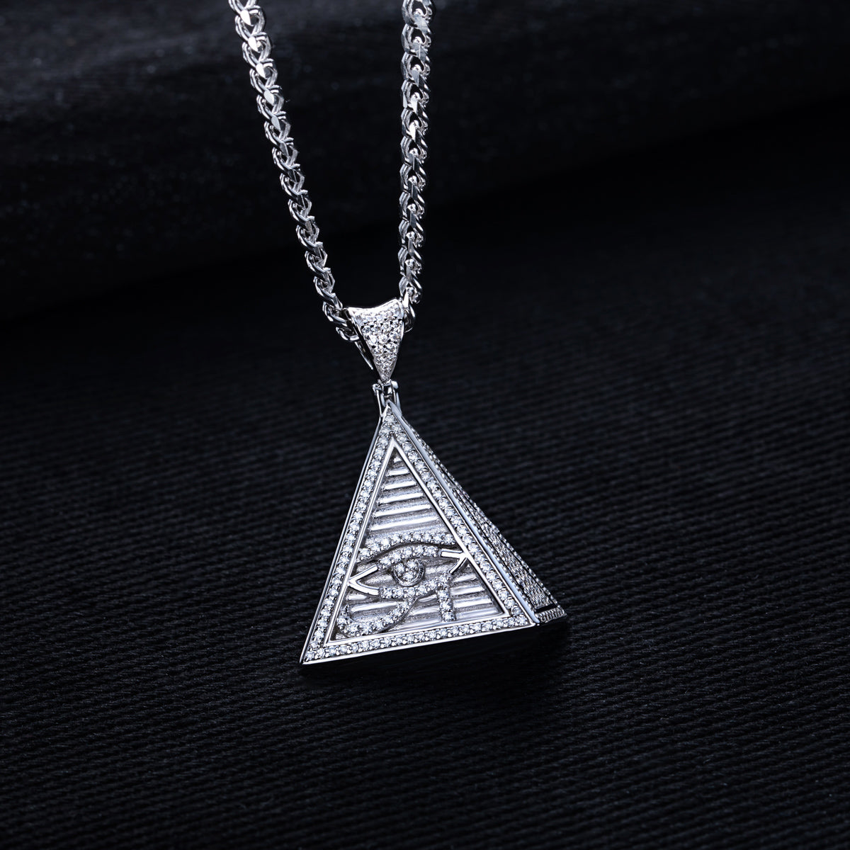 S925 Silver Moissanite Eye of Horus Pendant
