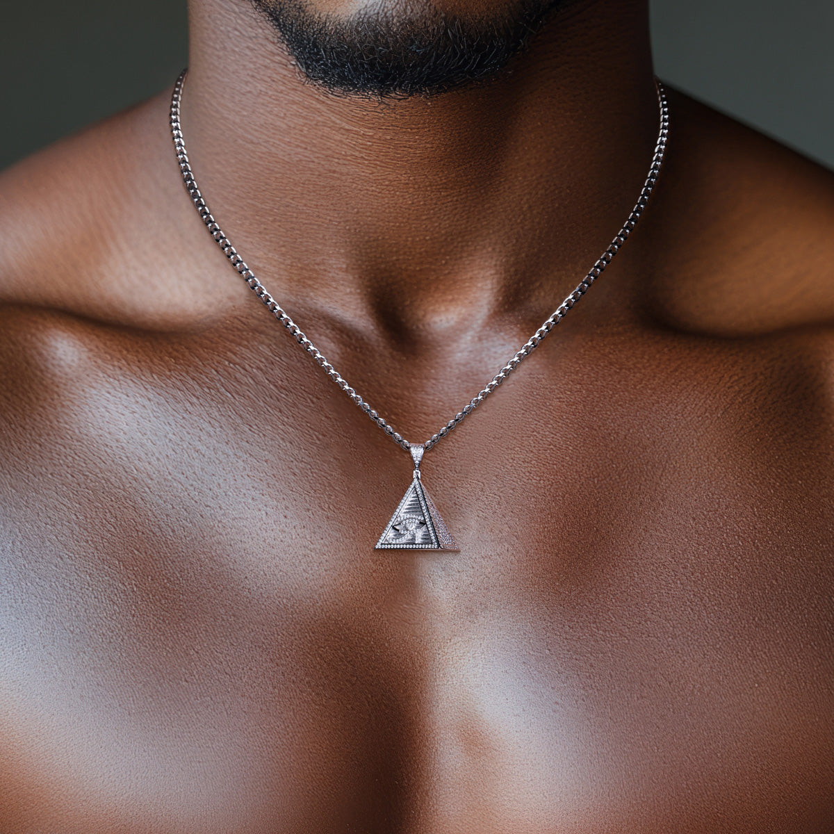 S925 Silver Moissanite Eye of Horus Pendant