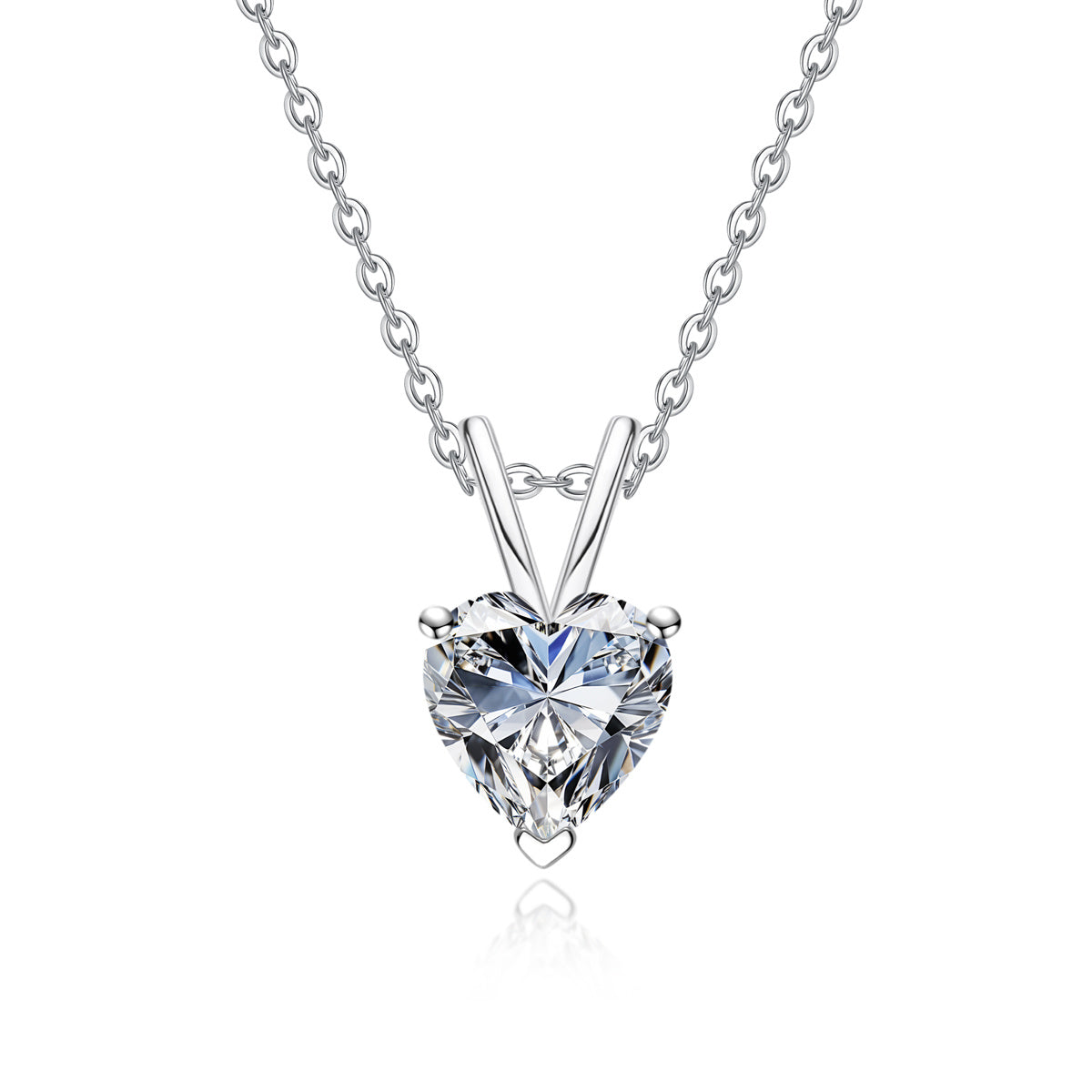 S925 Silver Heart Moissanite Pendant