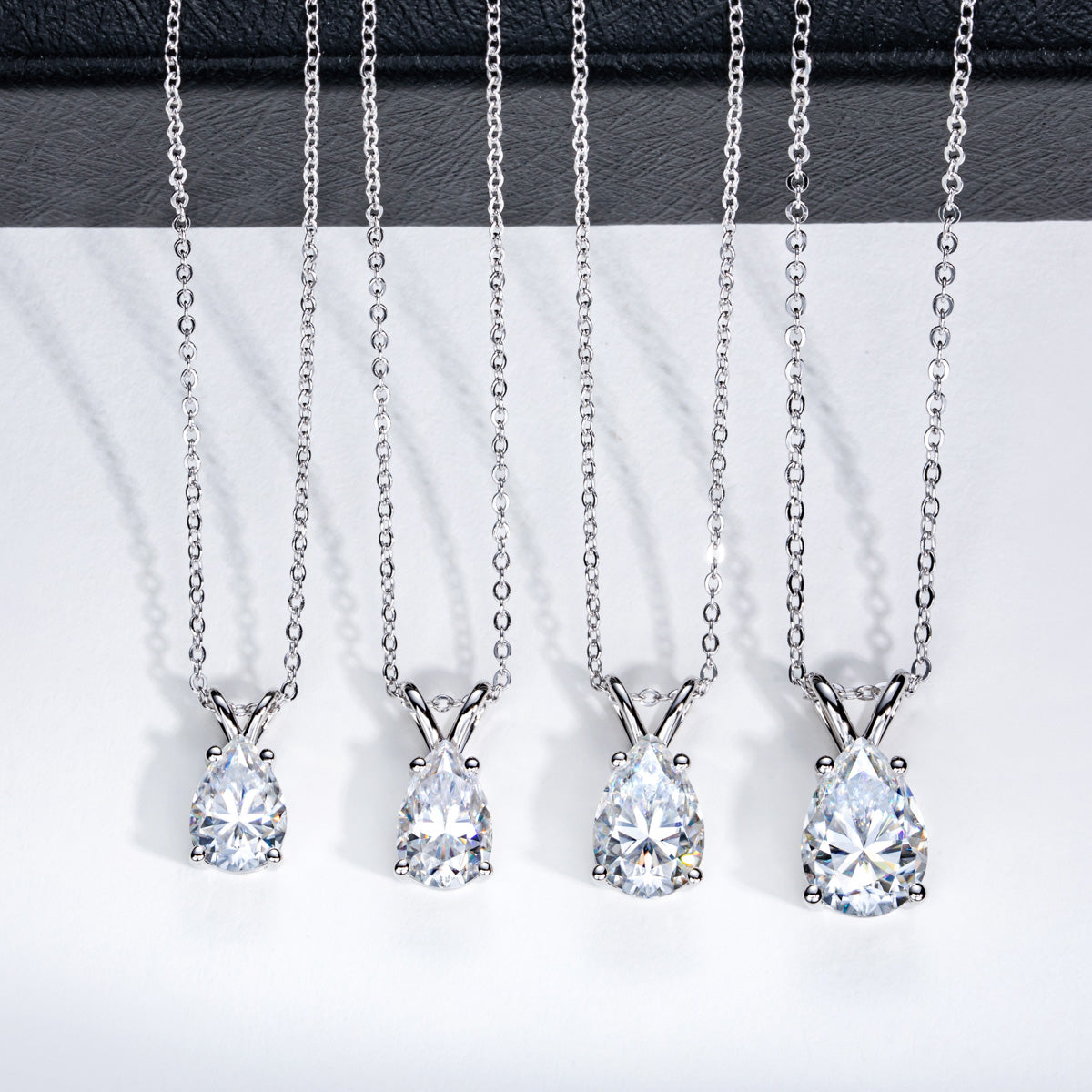 S925 Silver Pear Shaped Cut Moissanite Pendant