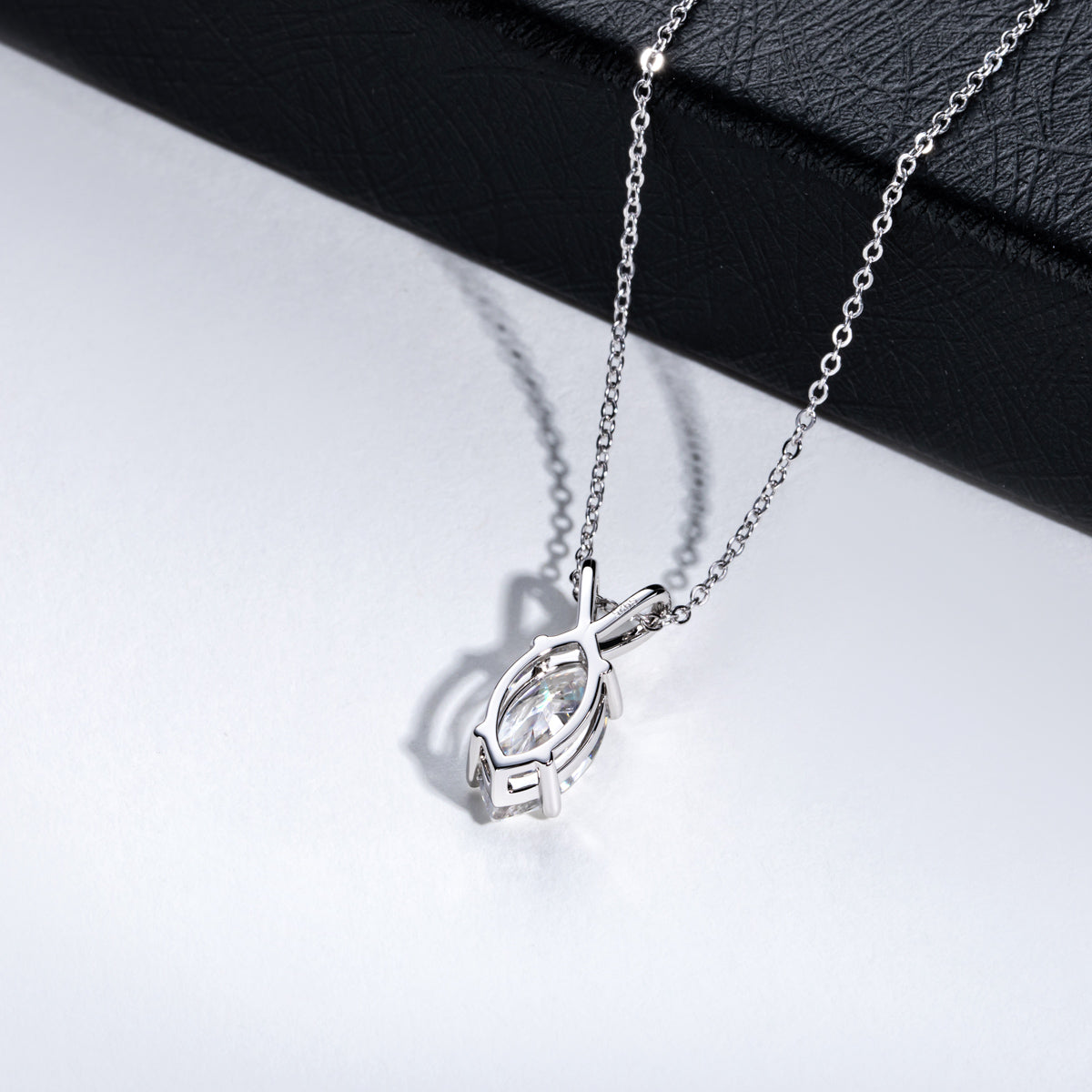Marquise Moissanite Pendant in S925 Sterling Silver