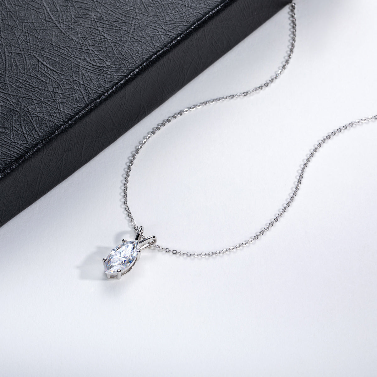 Marquise Moissanite Pendant in S925 Sterling Silver