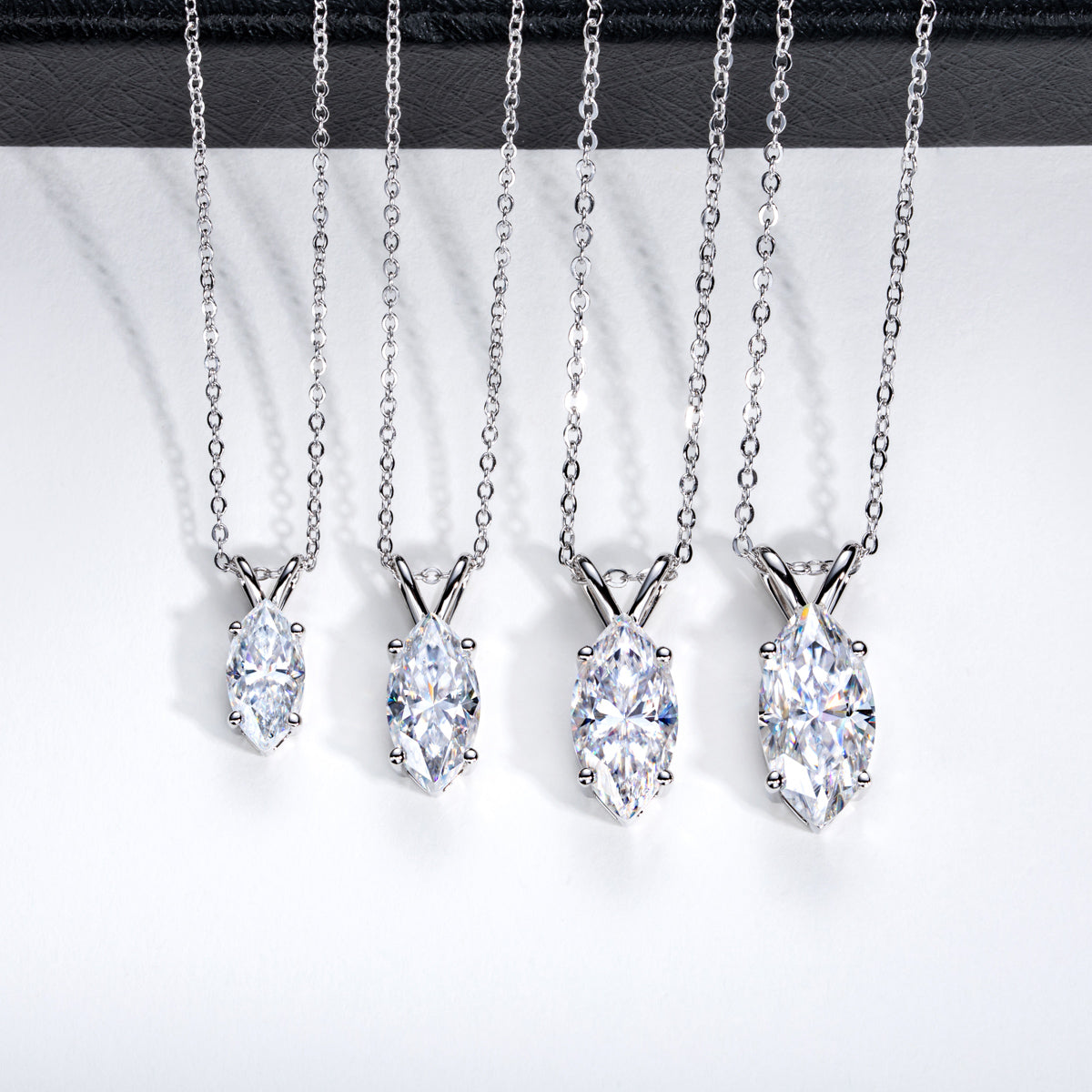 Marquise Moissanite Pendant in S925 Sterling Silver