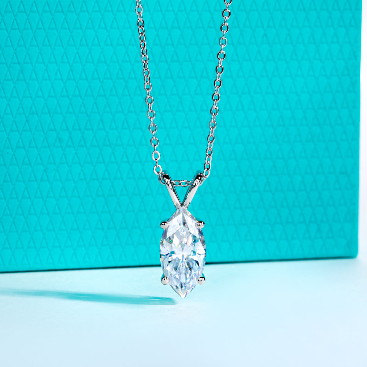 Marquise Moissanite Pendant in S925 Sterling Silver