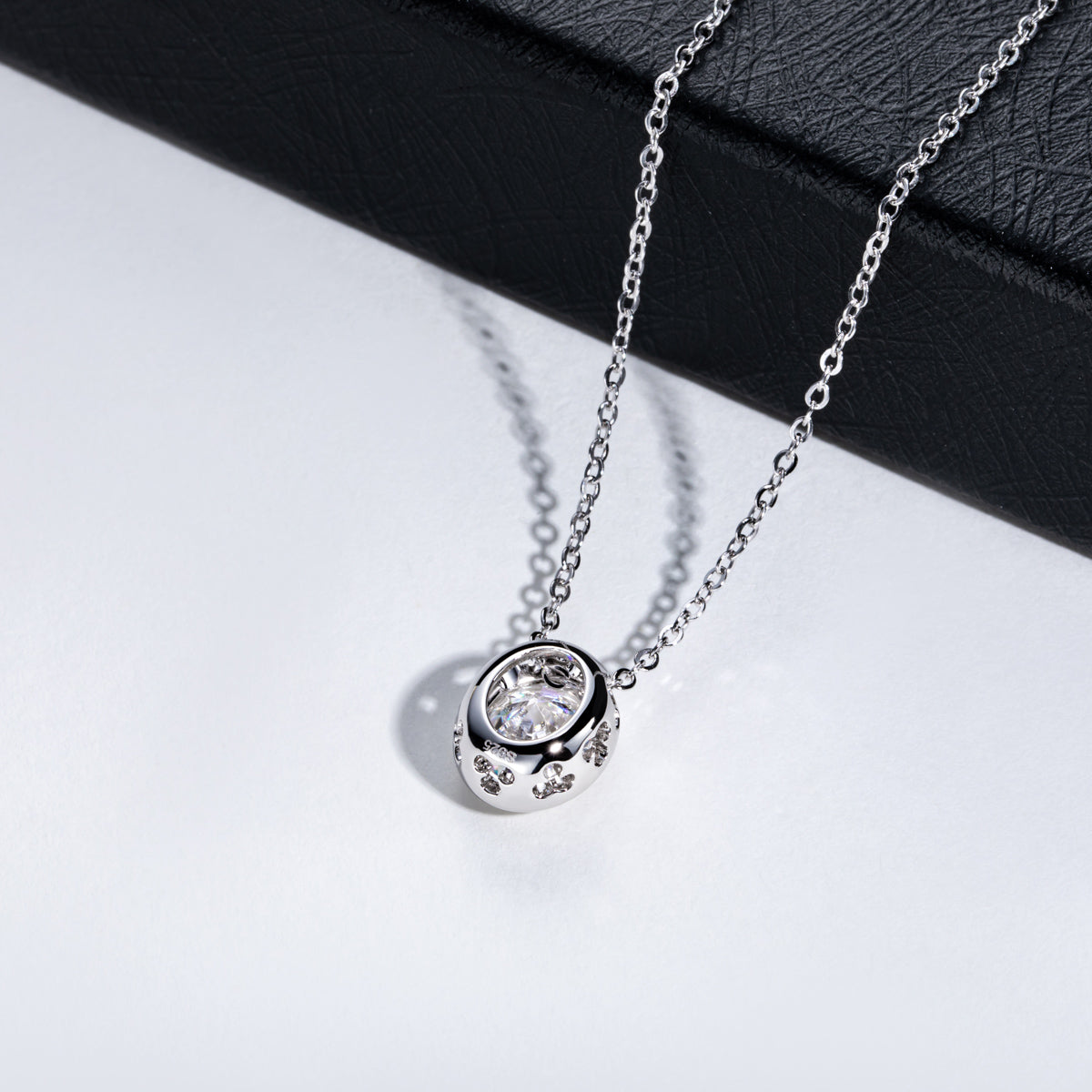 Oval Moissanite Pendant in 925 Sterling Silver