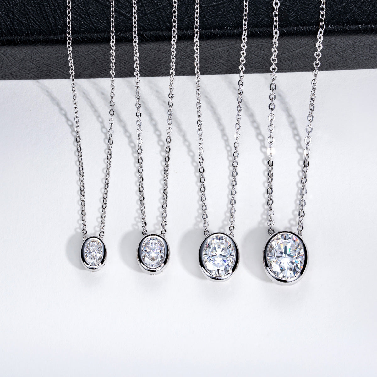Oval Moissanite Pendant in 925 Sterling Silver