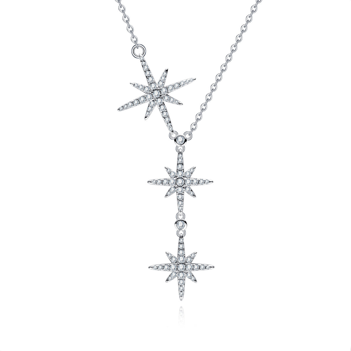 S925‑Silver Eight‑Pointed Star Moissanite Necklace