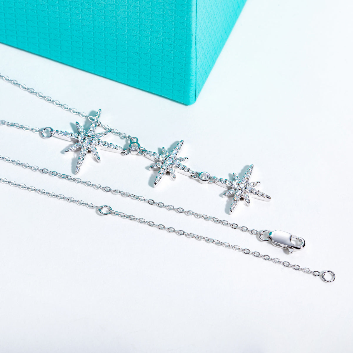 S925‑Silver Eight‑Pointed Star Moissanite Necklace
