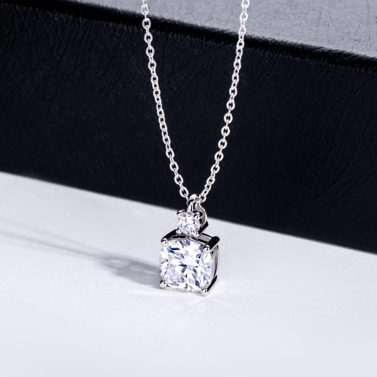 S925 Sterling‑Silver Square‑Cut Moissanite Pendant