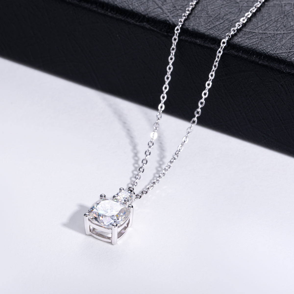 S925 Sterling‑Silver Square‑Cut Moissanite Pendant