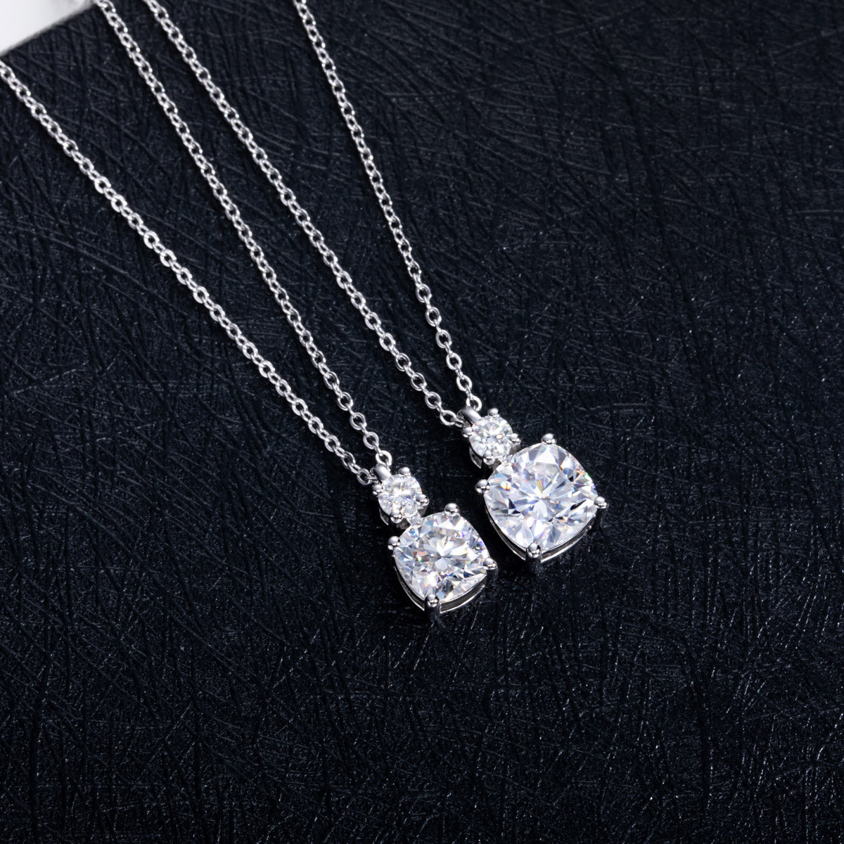 S925 Sterling‑Silver Square‑Cut Moissanite Pendant