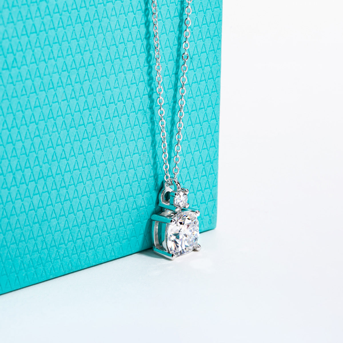 S925 Sterling‑Silver Square‑Cut Moissanite Pendant