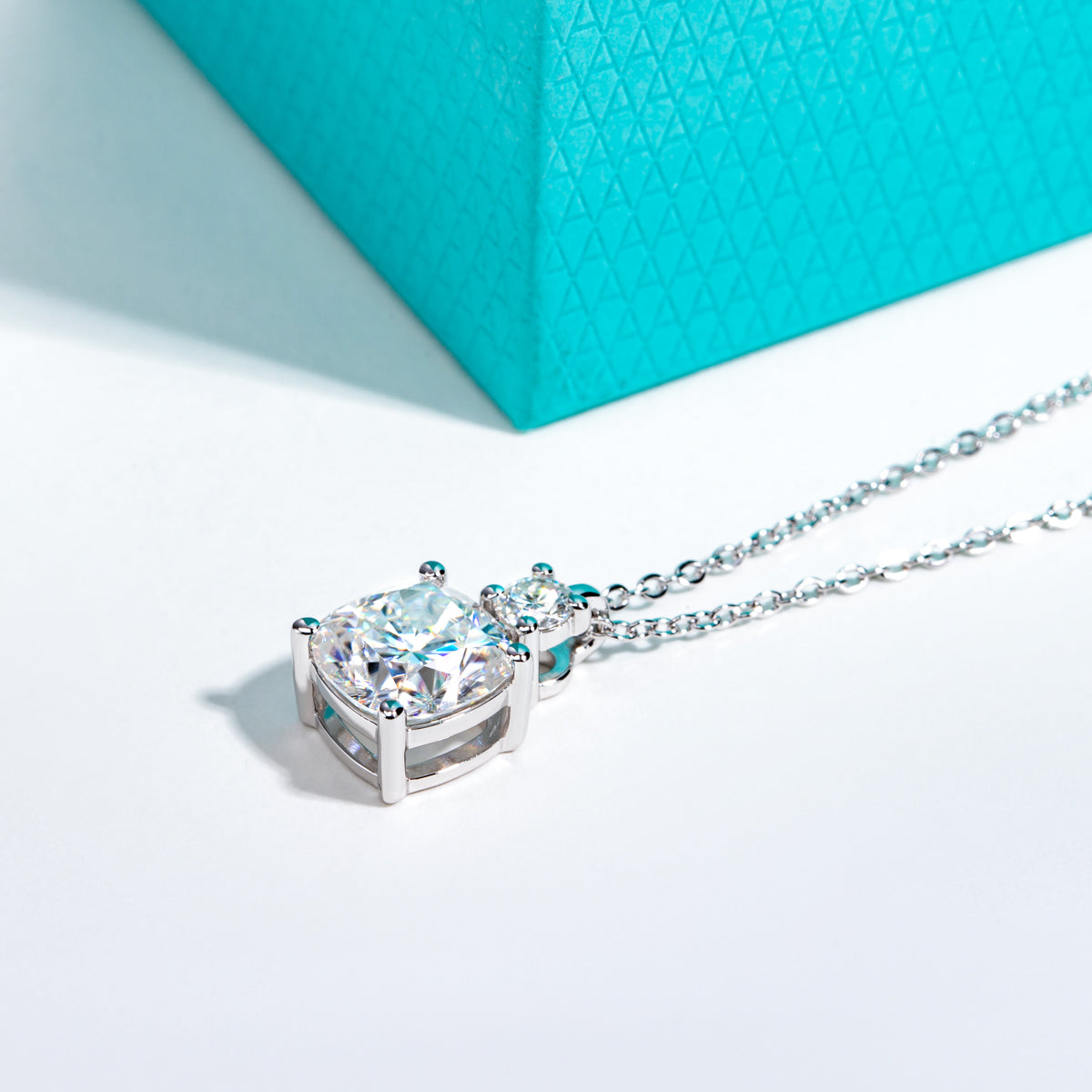 S925 Sterling‑Silver Square‑Cut Moissanite Pendant