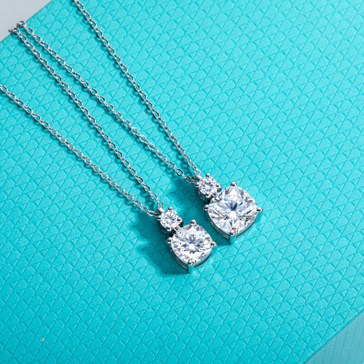 S925 Sterling‑Silver Square‑Cut Moissanite Pendant