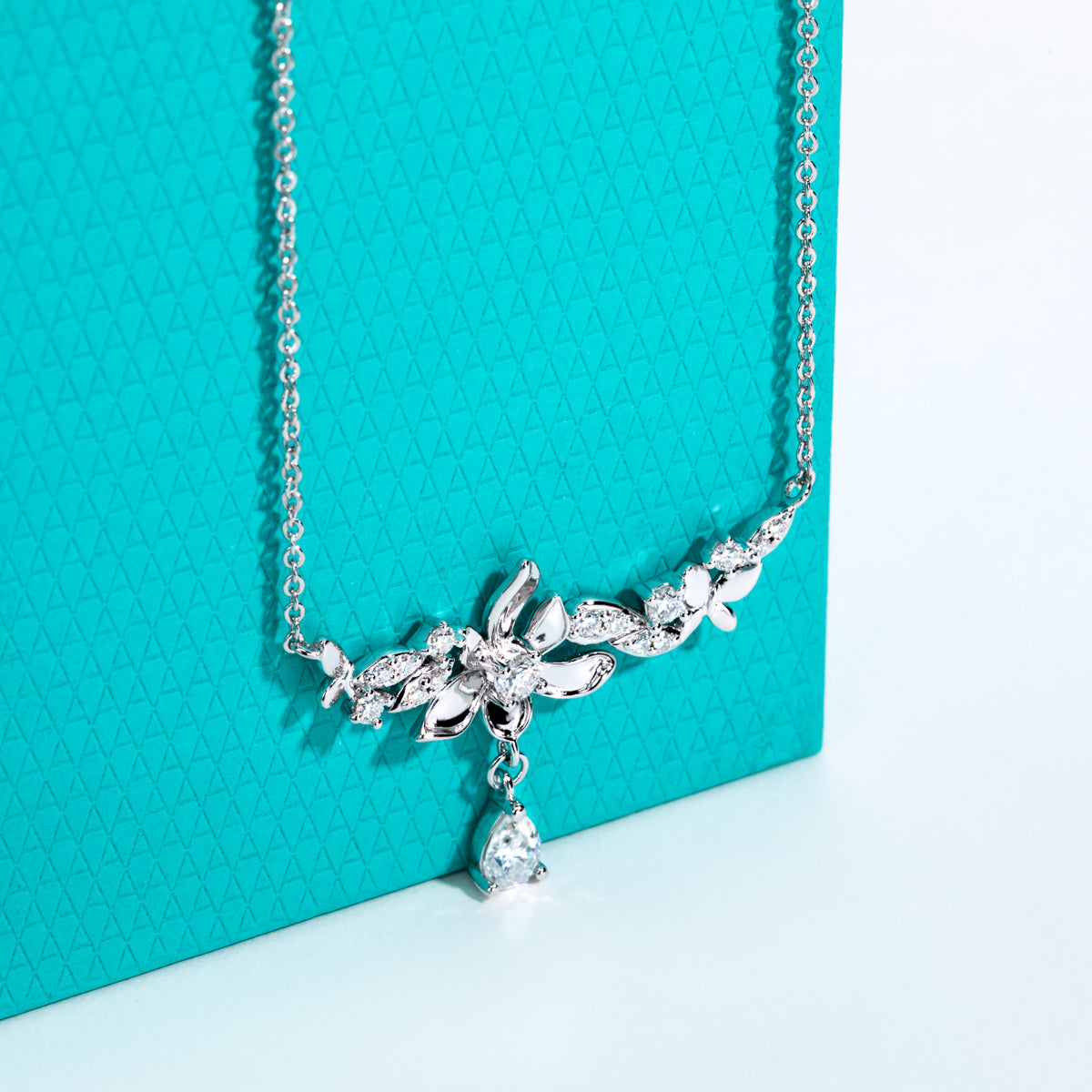 Orchid‑Shaped Minimalist Sterling Silver Clavicle Necklace