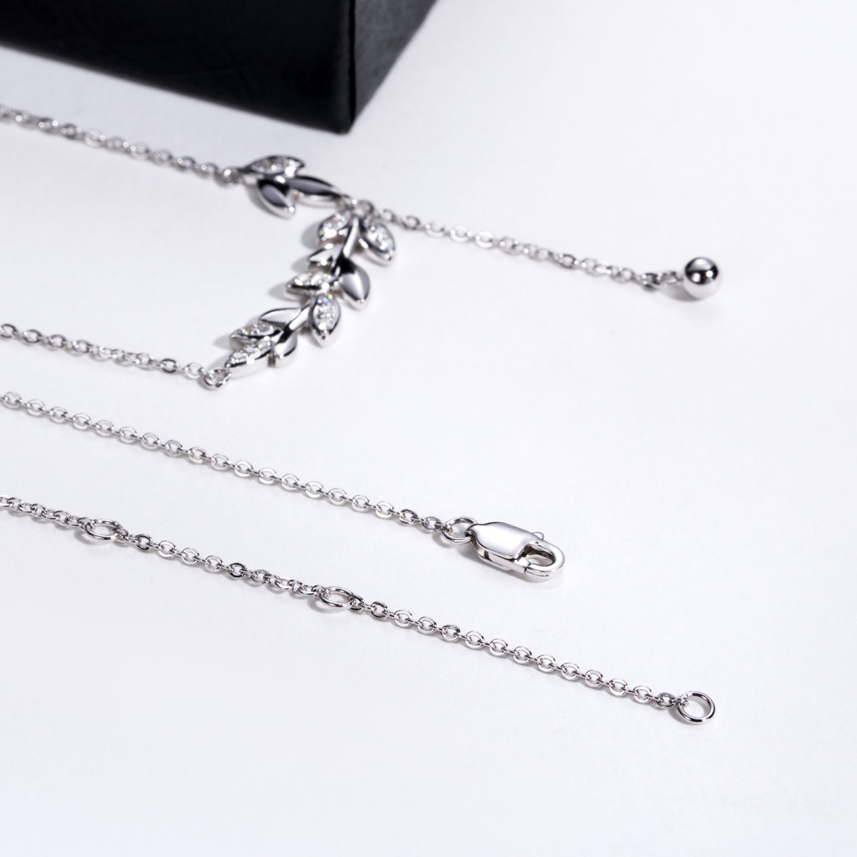 S925‑Sterling‑Silver Moissanite Wheat‑Ear Clavicle Necklace