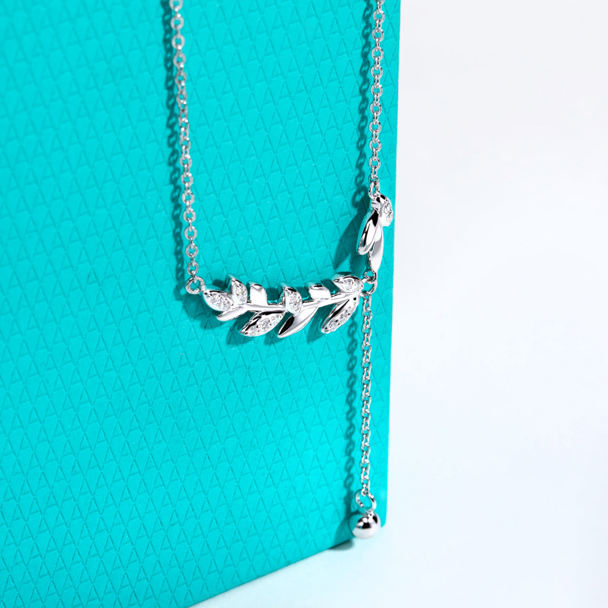 S925‑Sterling‑Silver Moissanite Wheat‑Ear Clavicle Necklace