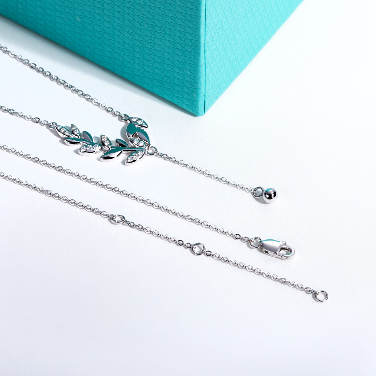 S925‑Sterling‑Silver Moissanite Wheat‑Ear Clavicle Necklace