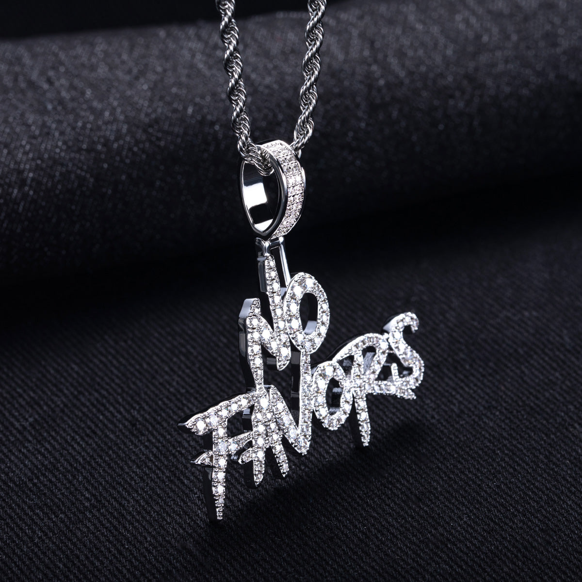 Moissanite NO FAVORS Hip‑Hop Letter Pendant