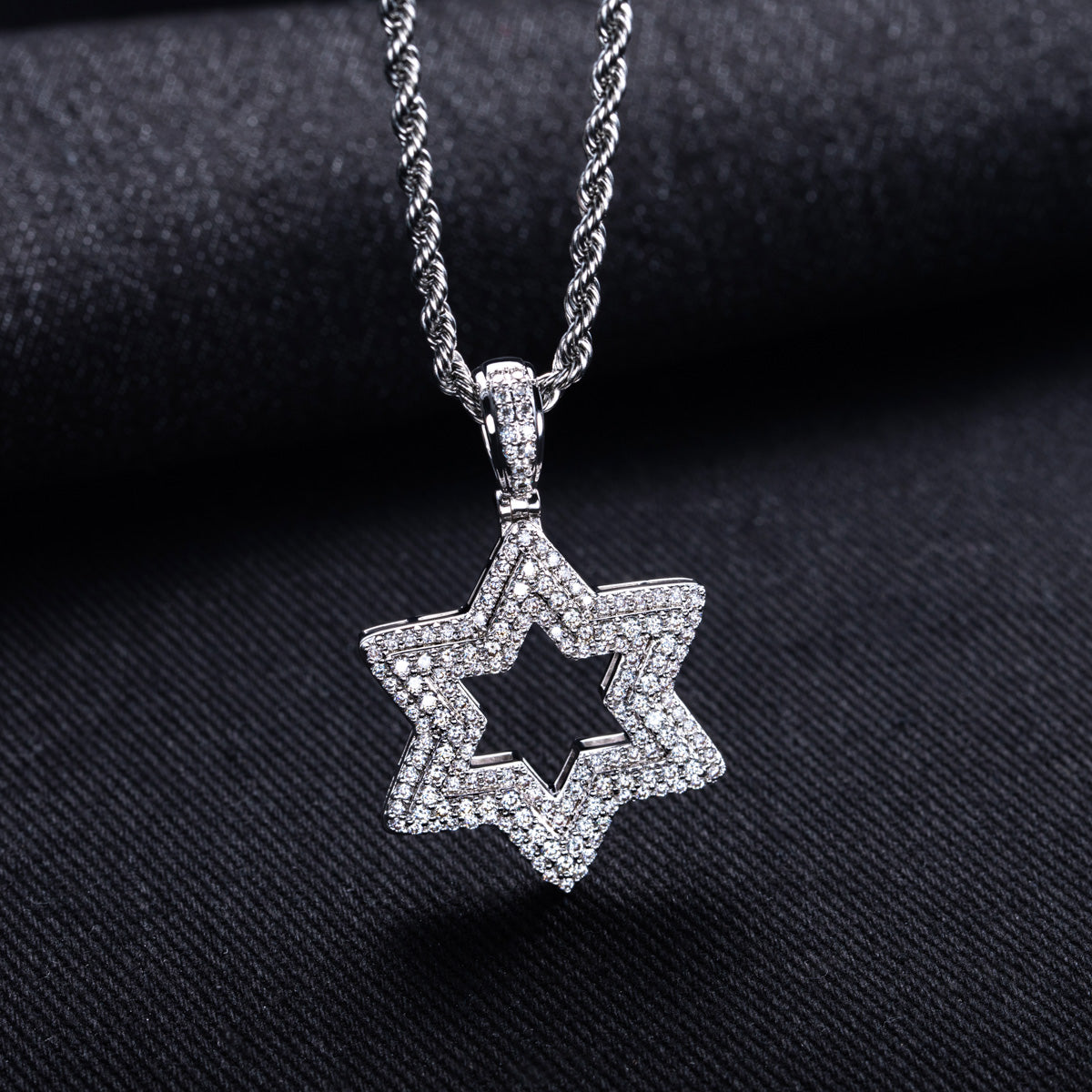 Hexagon‑Cut Moissanite Hip‑Hop Pendant