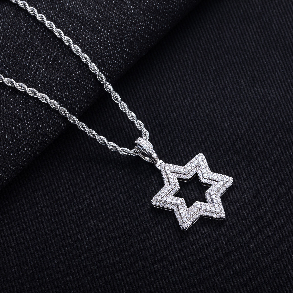 Hexagon‑Cut Moissanite Hip‑Hop Pendant