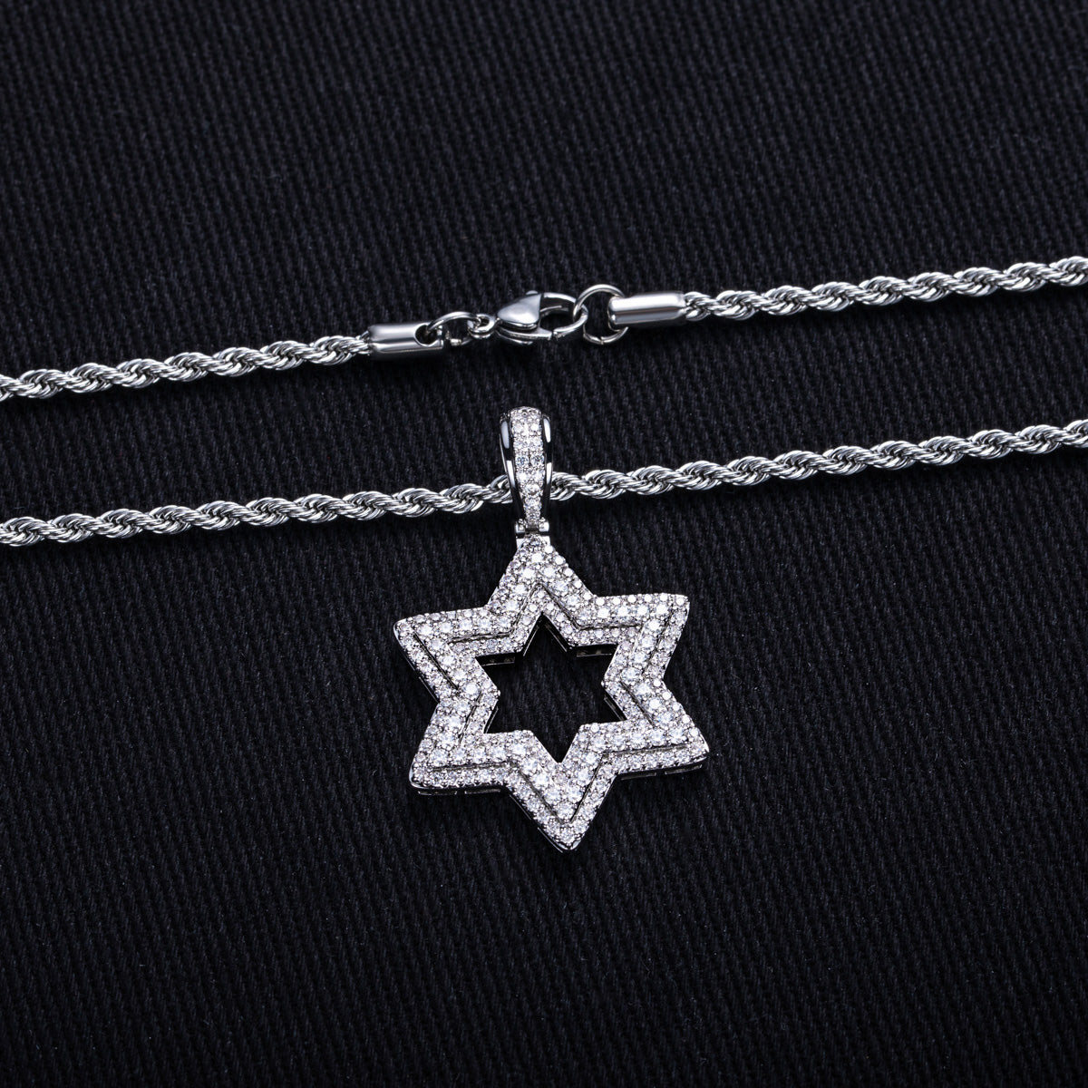 Hexagon‑Cut Moissanite Hip‑Hop Pendant