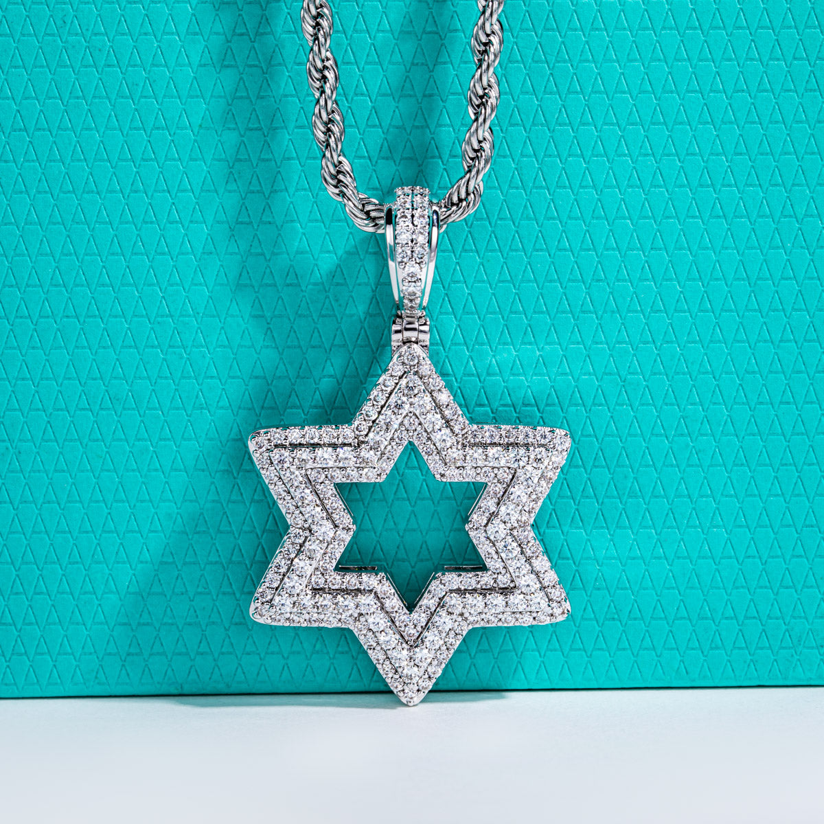 Hexagon‑Cut Moissanite Hip‑Hop Pendant