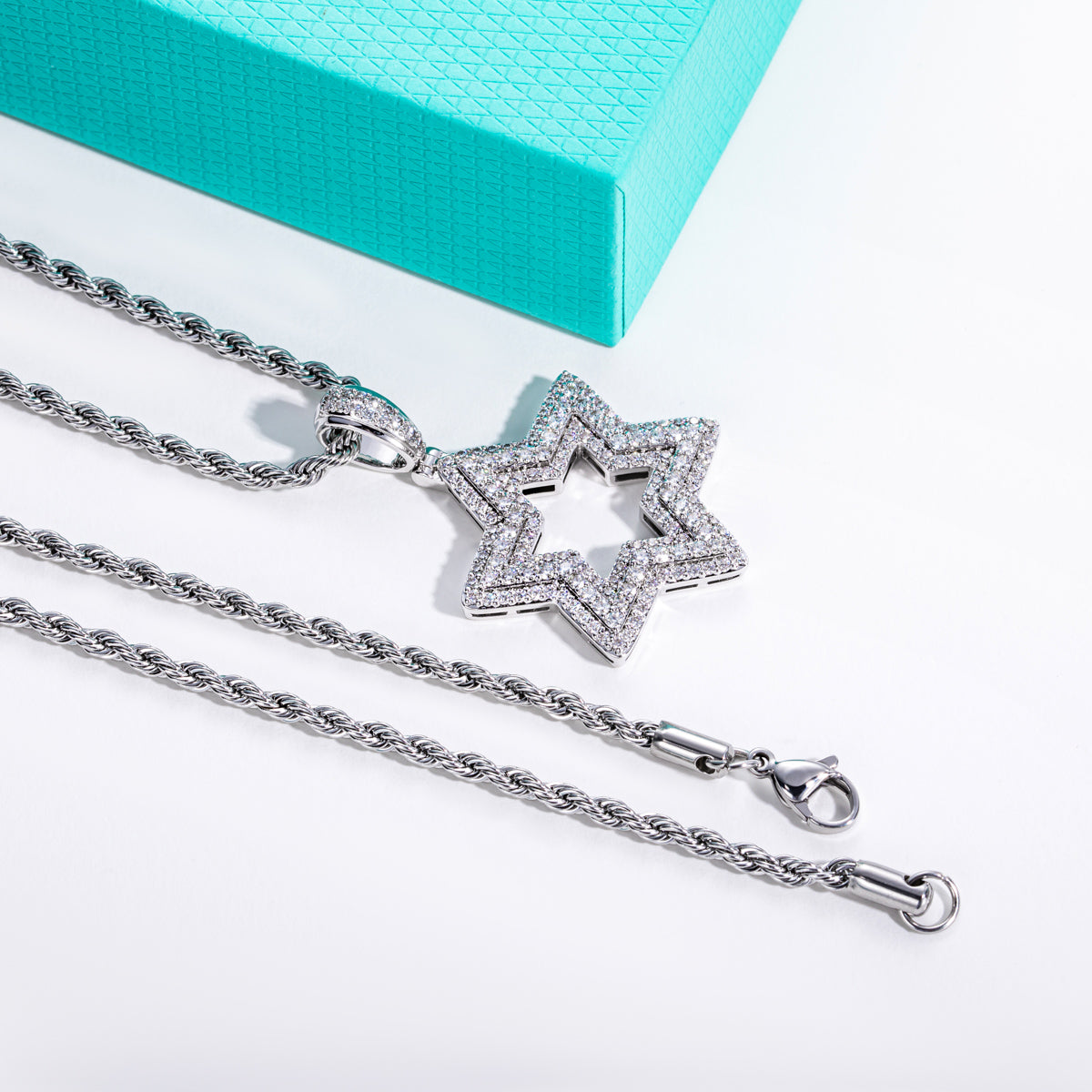 Hexagon‑Cut Moissanite Hip‑Hop Pendant