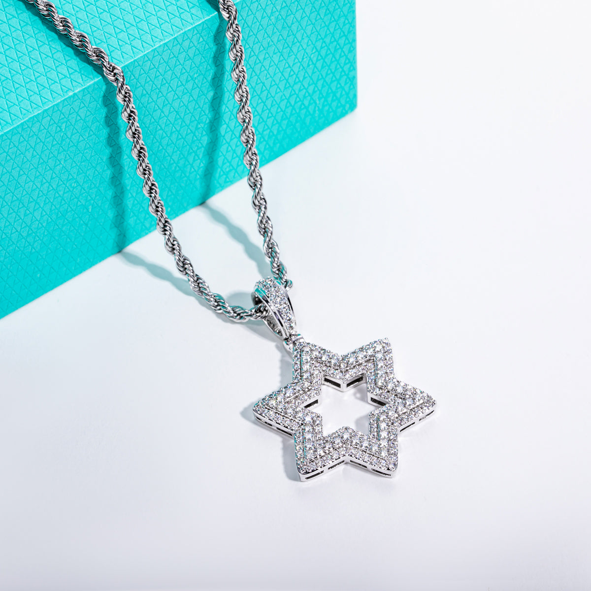 Hexagon‑Cut Moissanite Hip‑Hop Pendant