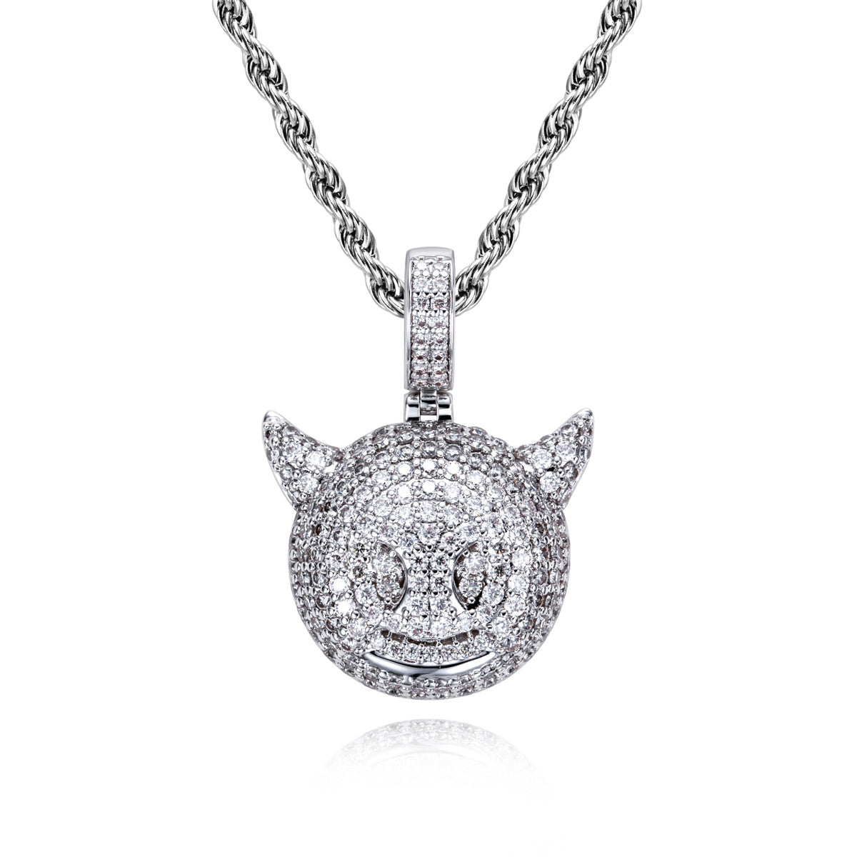 Moissanite Hip‑Hop Little Devil Pendant