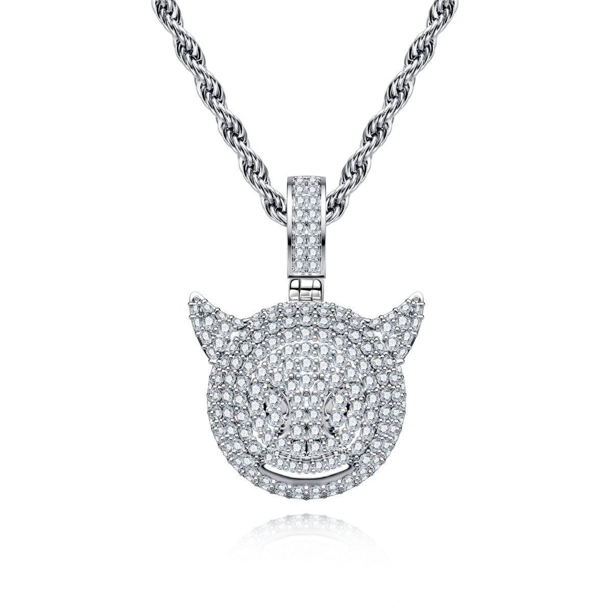 Moissanite Hip‑Hop Little Devil Pendant
