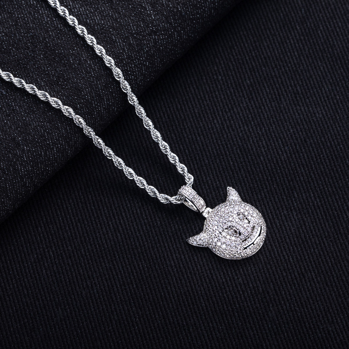 Moissanite Hip‑Hop Little Devil Pendant