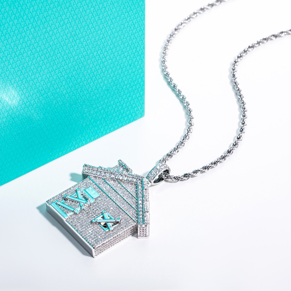 Iced‑Out Moissanite Hip‑Hop Mansion Pendant