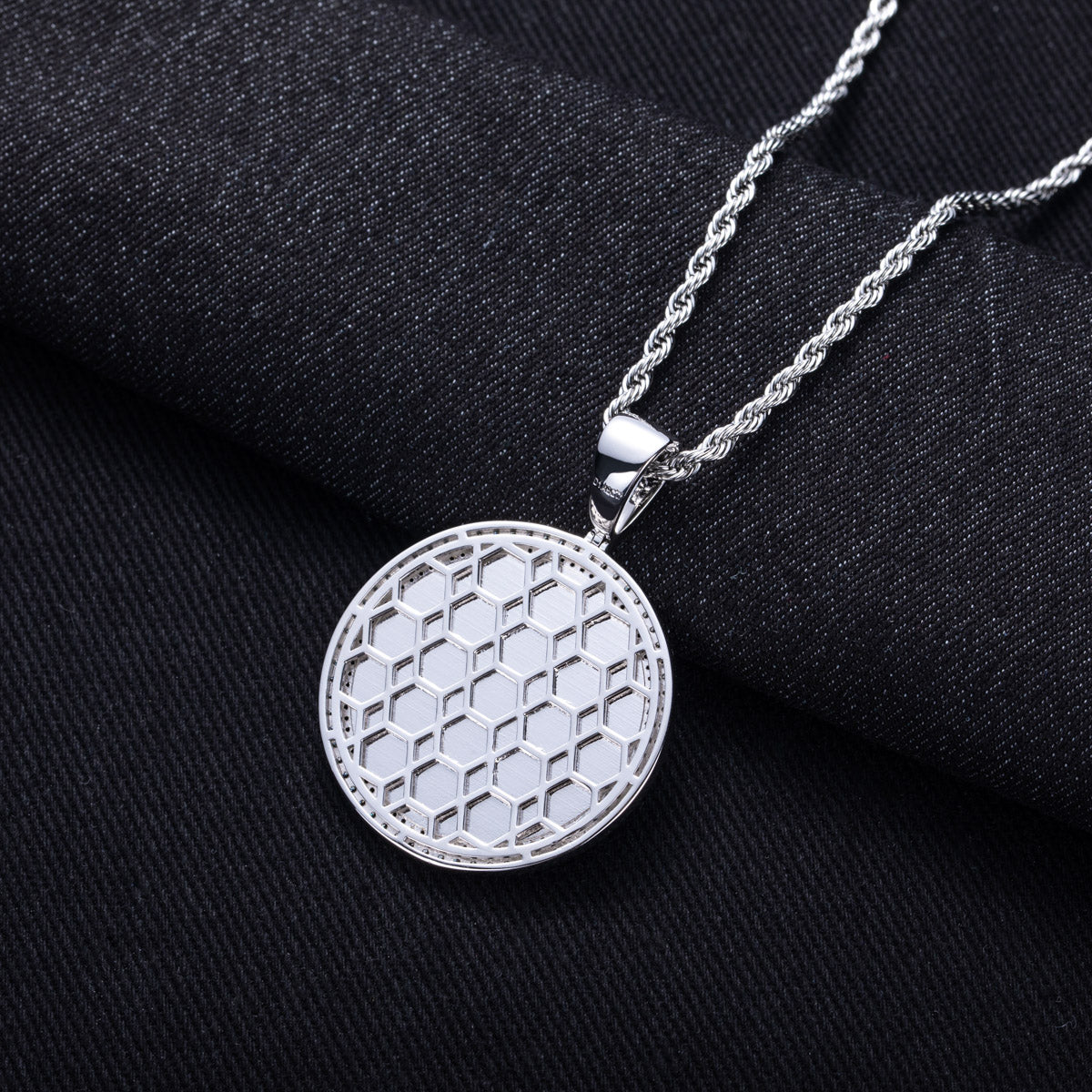 S925‑Sterling Silver Moissanite Tree‑of‑Life Hip‑Hop Pendant