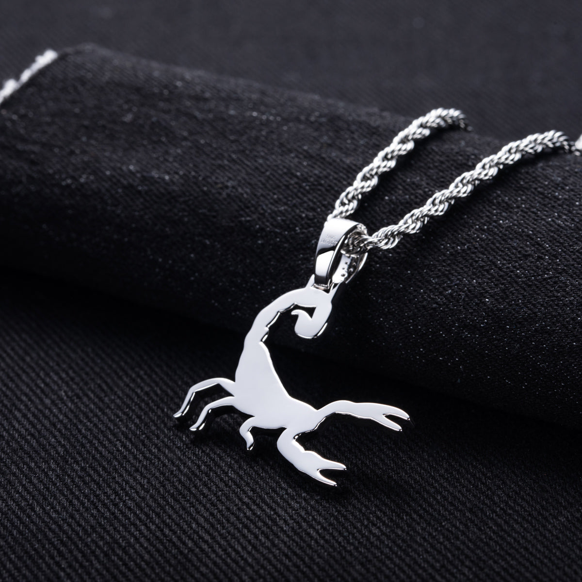 S925‑Silver Moissanite Fully‑Set Hip‑Hop Scorpion Pendant