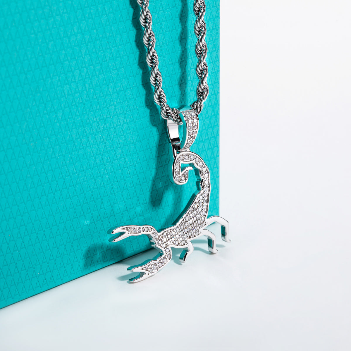 S925‑Silver Moissanite Fully‑Set Hip‑Hop Scorpion Pendant