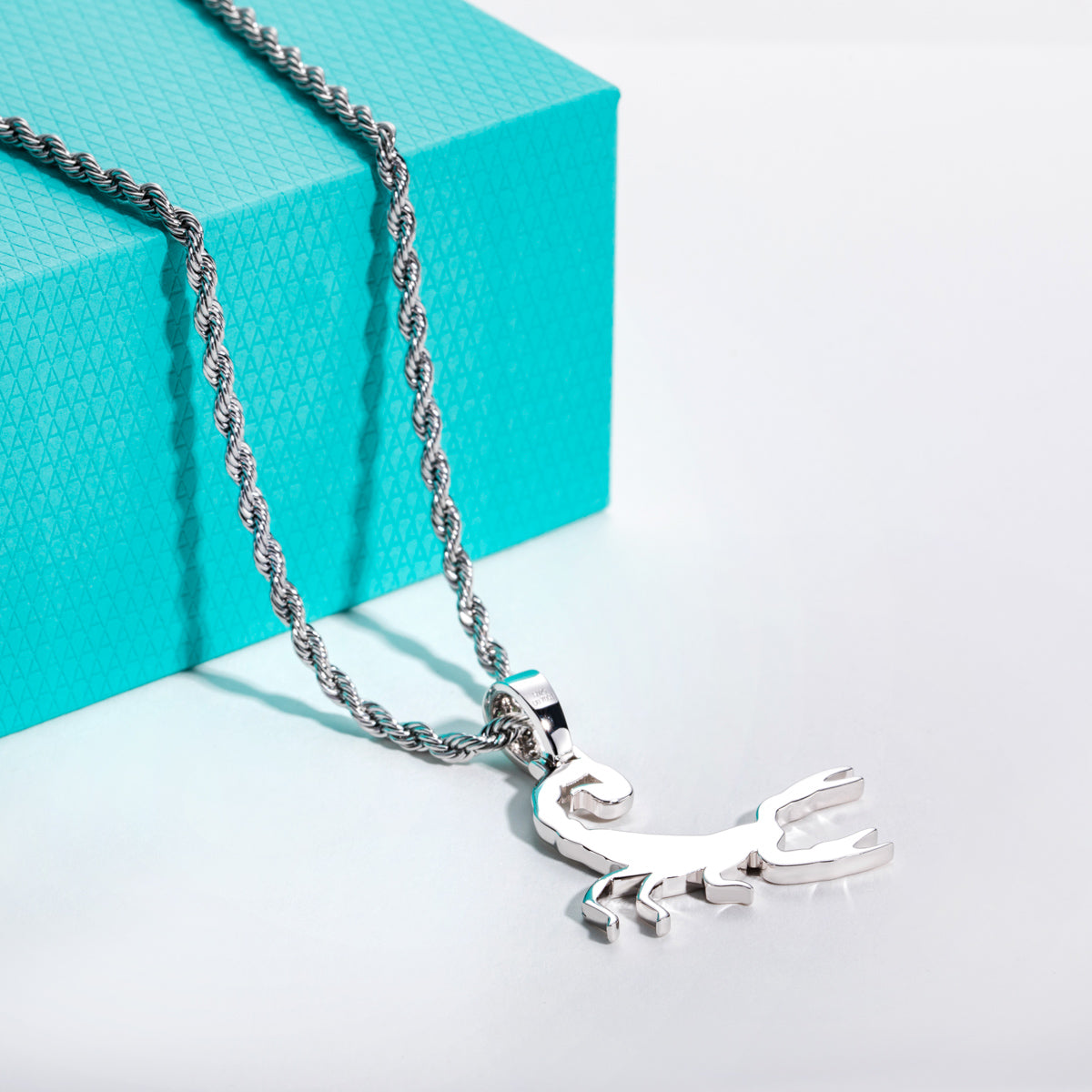 S925‑Silver Moissanite Fully‑Set Hip‑Hop Scorpion Pendant