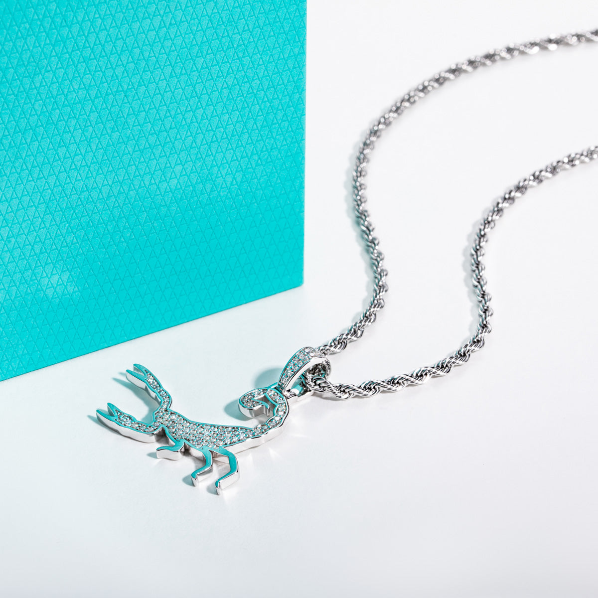 S925‑Silver Moissanite Fully‑Set Hip‑Hop Scorpion Pendant