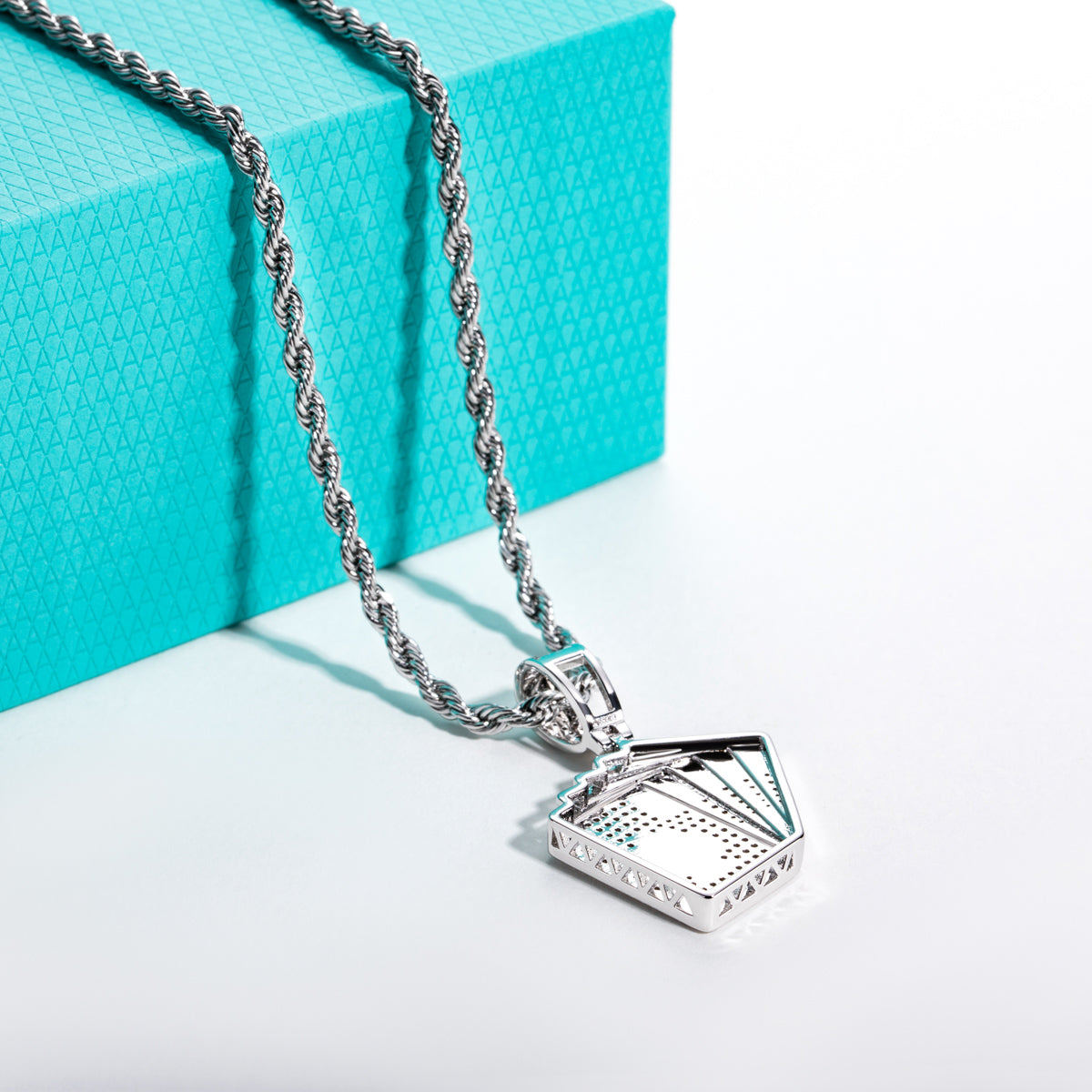 Made Moissanite Enamel Full‑Pavé Hip‑Hop Poker Card Pendant