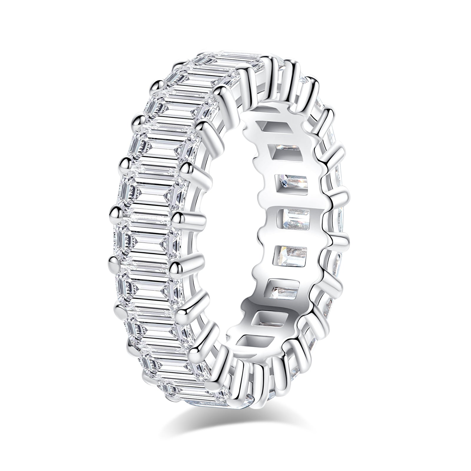 Emerald Cut Moissanite Wedding Band (6 cttw)
