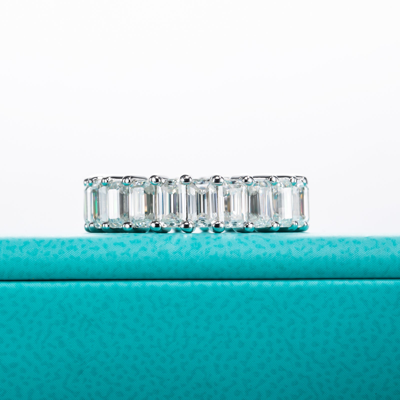 Emerald Cut Moissanite Wedding Band (6 cttw)