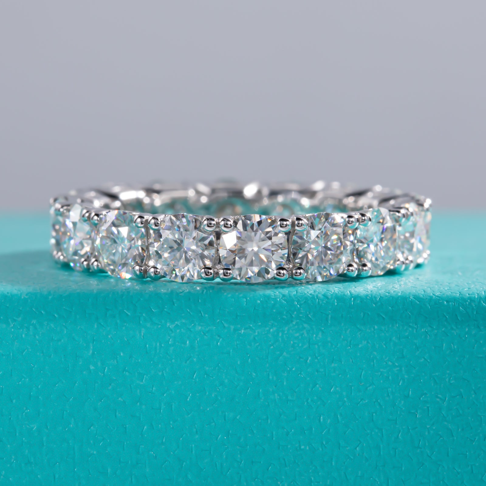 Round Cut Moissanite Wedding Band (4.8 cttw)