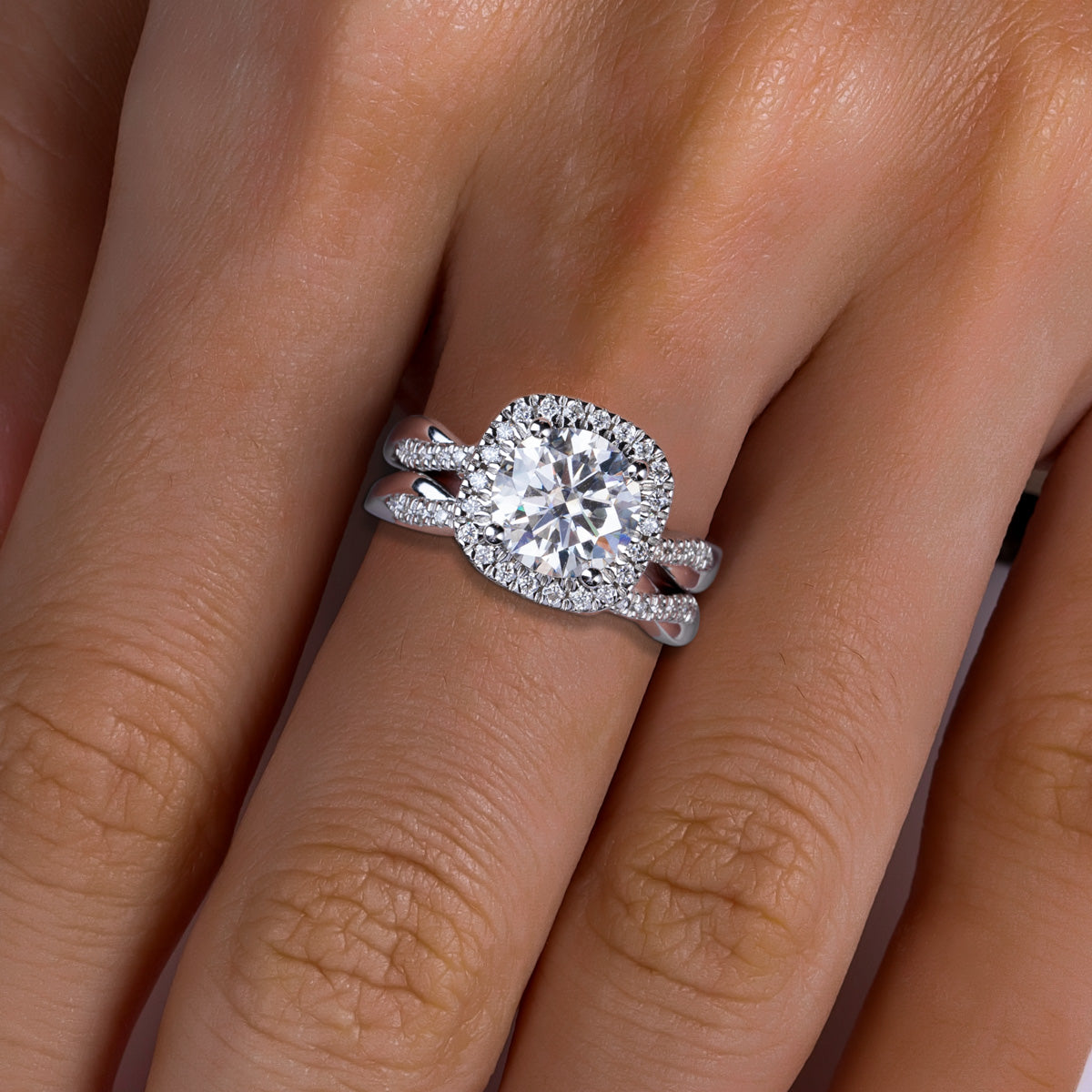 9.0mm Moissanite S925 Sterling Silver Stackable Ring Set