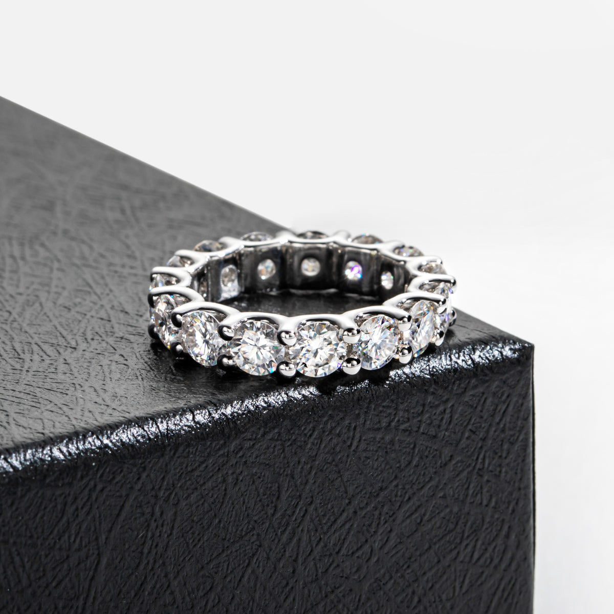 4.5mm Full Band Moissanite Ring, S925 Sterling Silver
