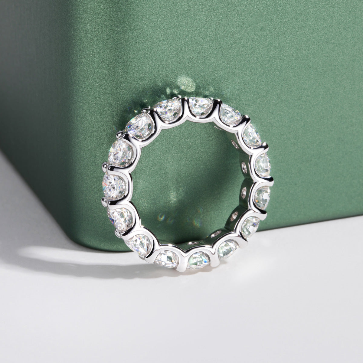4.5mm Full Band Moissanite Ring, S925 Sterling Silver